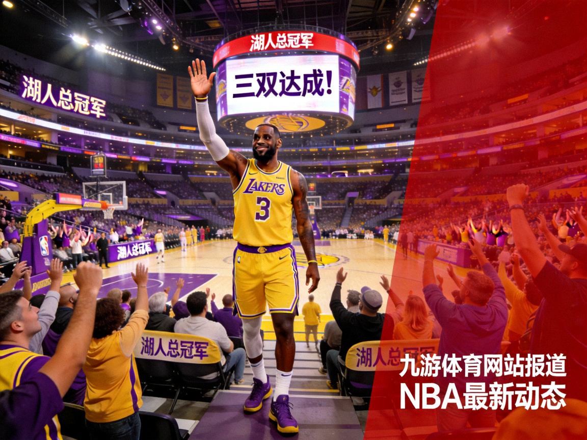 勒布朗·詹姆斯在NBA常规赛中达成三双数据后向观众致意，湖人主场气氛热烈，九游体育网站报道NBA最新动态